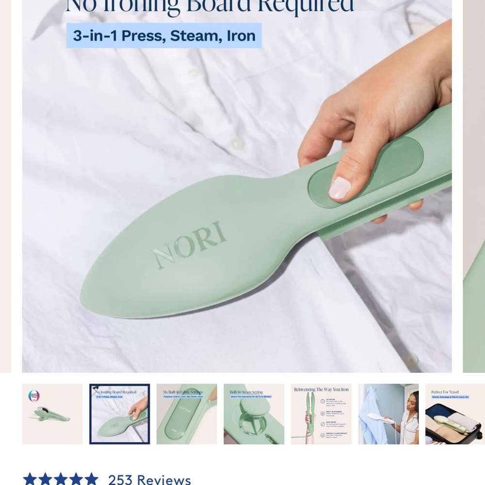 Nori 3-in-1 Press Steam Iron in Green